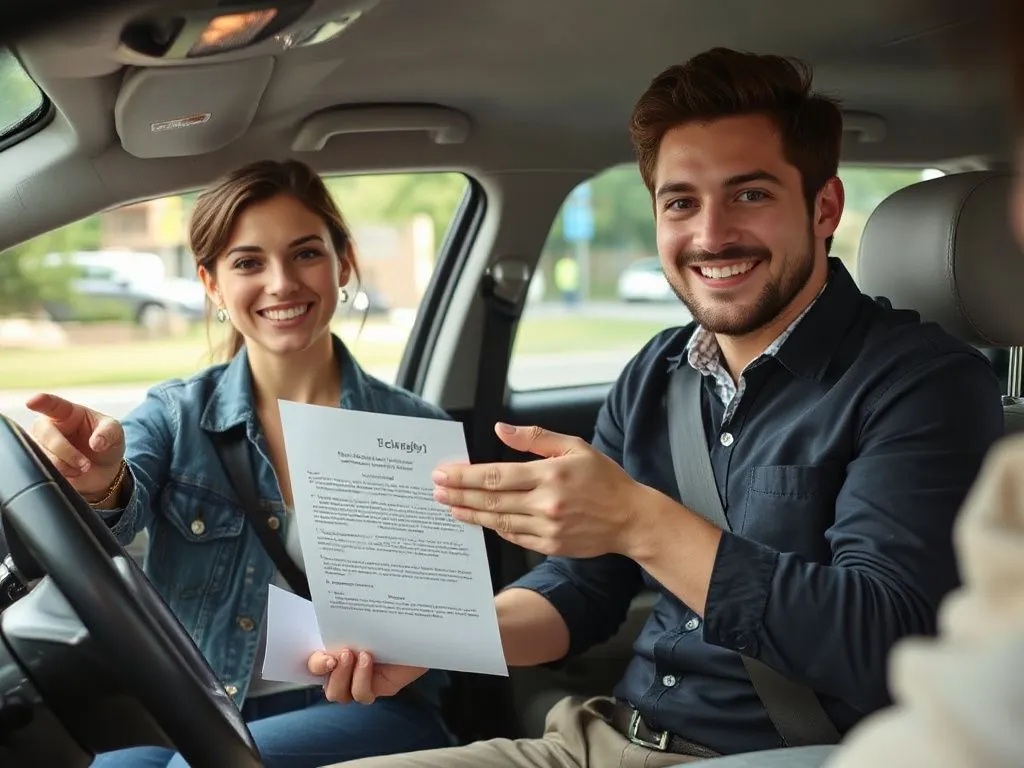 Close-up of a friendly driver offering recommendations to tourists, detailed interaction, professional photography style